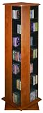 CD / DVD/ VHS 544 Contoured Edge Cherry Finish Spinner Storage Rack
