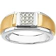 14K Two-Tone Gold Diamond Man's Ring - 0.16 Ct.