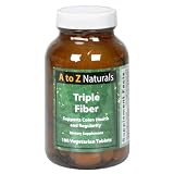 A to Z Naturals  Triple Fiber, Vegetarian Tablets , 100 tablets (Pack of 3)