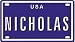 NICHOLAS USA MINI METAL EMBOSSED LICENSE PLATE NAME FOR BIKES, TRICYCLES, WAGONS, KIDS DOORS, GOLF CARTS, BABY STROLLERS, PEDAL CARS. OVER 400 NAMES AVAILABLE. TYPE IN NAME USA PLATE IN SEARCH. YOUR NAME WILL SHOW UP.