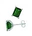 Elements Sterling Silver Ladies E2832G Dark Green Crystal Rectangular Emerald Cut Earrings