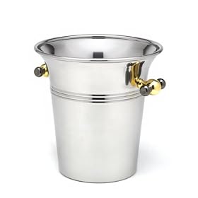 Brilliant Golden Handle Wine Bucket - Fine Stainless Steel Barware for Your Enjoyment by StainlessLUX