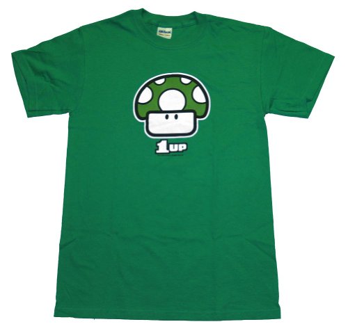 One Up Super Mario Brothers Mushroom Nintendo Video Game T-Shirt Tee Select Shirt Size:
