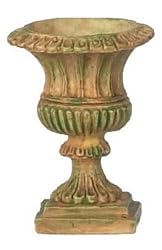 Dollhouse Miniature Aged Urn in Resin