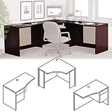 10500 Series Curved Right Return for Curved Corner Workstation, Natural Maple