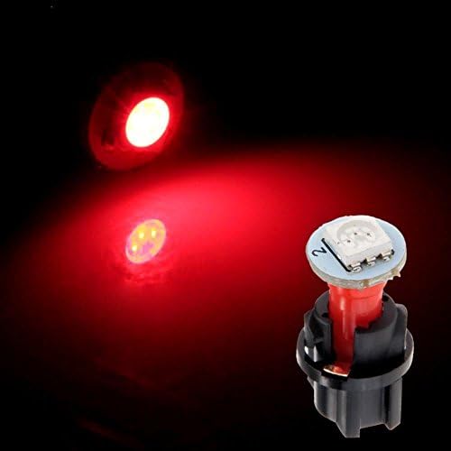 10 Low Consumption PC74 T5 5050SMD LED 12V DC Twist Socket Red Instrument Panel Cluster Plug Dash Light Bulb