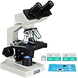 Promotion Set: OMAX 40X-2000X Lab LED Binocular Compound Microscope with Double Layer Mechanical Stage + 100 Glass Blank Slides & Covers + 100 Lens Cleaning Paper
