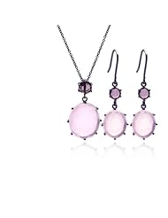 Nickel Free Sterling Silver Pendant & Earring Sets Light Pink Matching CZ Set