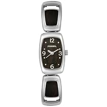 Fossil Stainless Steel And Wood Bracelet Watch With Brown Dial