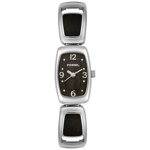 Fossil Stainless Steel And Wood Bracelet Watch With Brown Dial