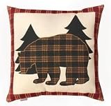 Manual Woodworkers and Weavers Climaweave Indoor/Outdoor Throw Pillow, Lodge Bear, 20 by 20-Inch