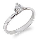 9ct White Gold solitiare ring with Brilliant cut Diamond