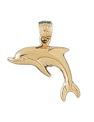 Dazzlers Solid 14 karats gold Dolphin Charm Pendant Available in three colors from jewelsberry (weights: 1.6 grams only)