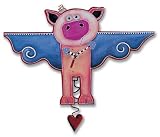 When Pigs Fly wood pendulum clock