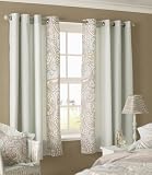 Ashley Wilde Linda Barker Design, Jenna Lined Eyelet Curtain, Duckegg, 66 Inch x 72 Inch