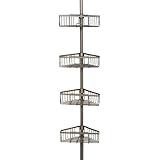 Zenna Home 2131NN, Tension Corner Pole Caddy, Satin Nickel