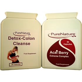 ACAI BERRY EXTREME COMPLEX FAT BURNERS, WEIGHT LOSS, DIET SLIMMING PILLS & COLON CLEANSE - DETOX COMBO