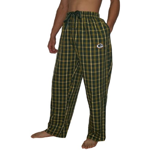 Mens NFL Green Bay Packers Plaid Finest Thermal Sleepwear / Pajama Pants - Green & Yellow (Size: S)