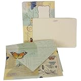 Butterflies Cavallini Set of 8 decorative envelopes with window