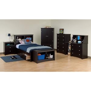 Kids Bedroom Furniture Set 1 in Black - Sonoma Collection - Prepac Furniture - SNM-KBSET-1
