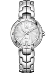 Tag Heuer Link Silver Guilloche Diamond Dial Steel Ladies Watch WAT1312BA0956