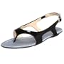 Bronx Women's Bowie Thong Sandal,Black,39 EU (US Women's 9 M)