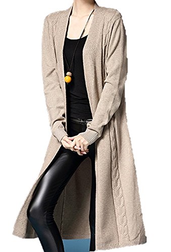 【SEBLES】大人カジュアルスタイルにぴったり 合わせやすい膝丈ニットロングカーディガン