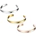 Besteel Jewelry Stainless Steel Cuff Bracelets for Women Band Elegant Indent 3 Pcs Set (SGR)