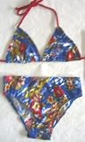 Girls 7-16 2-piece Swimwear Triangle Top Bikini Royal Tropical