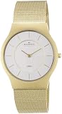 Skagen Mens Watch 233LGG with Gold Stainless Steel Bracelet and Silver Dial