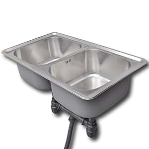 Küchenspüle Einbauspüle Waschbecken Doppelbecken Edelstahl Spülbecken 2