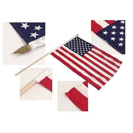 US Stick Flag 12in x 18in 24in wood stick Best Quality