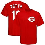 Majestic Cincinnati Reds #19 Joey Votto Red Player T-shirt