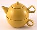 Tea for Me One 1 Cup Ceramic Teapot Cup 3-Piece Set, Yellow - Fall Sale
