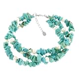 Sterling Silver Turquoise and White Pearl Triple Strand Bracelet, 9