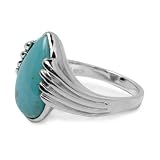 Kingman Blue Green Turquoise Pear Shape Ring
