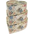 Heart Shape Set of 3 Nesting Boxes with Travel Postage Stamps