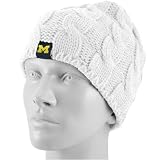adidas Michigan Wolverines White Ladies Braided Knit Beanie