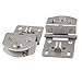 2 Pcs Cabinet Glass Door Wall Mounting Metal Hinge Silver Tone