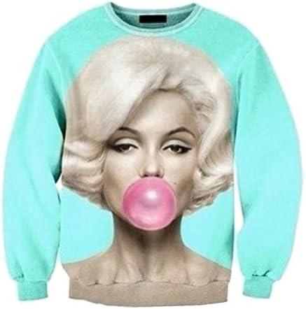 Modern Women Marilyn Monroe Blowing Bubble Sweatshirts Free Size G21