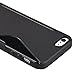 eForCity TPU Rubber Skin Case Compatible with Apple iPhone 5 / 5S, Black S Shape