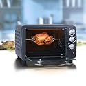 LUXUS UMLUFT HEISSLUFT MINIBACKOFFEN GRILL BACKOFEN 28 LITER MIT TIMER UND STARKEN 1500 WATT INKL BACKBLECH, GRILLROST, DREHSPIESS, ANTIHAFT INNENRAUM, GLASTÜR, - NEU + OVP