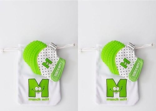 Green Munch Mitt Baby Teething Mitten - Baby Teether (Set of 2) by Munch Mitt