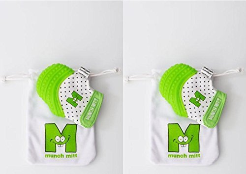 Green Munch Mitt Baby Teething Mitten - Baby Teether (Set of 2) by Munch Mitt