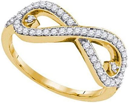 0.35 cttw 10k Yellow Gold Diamond Infinity Twist Engagement Ring (Sizes 3-11)