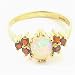 9ct Yellow Gold Ladies Fiery Opal & Garnet Ring - Finger Sizes L to Z Available