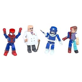 Marvel Minimates 4 pack Featuring Peter Parker Spider-Man, Kingpin, Bulleye and Ultimate Spider-Man by