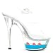 ES601-GOLDIE 6 inch Heel Clear Sandal Women's Size Shoe With Floating Fish