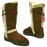 Spy Love Buy New Womens Fur Suede Style Flat Knee Boots Mariah