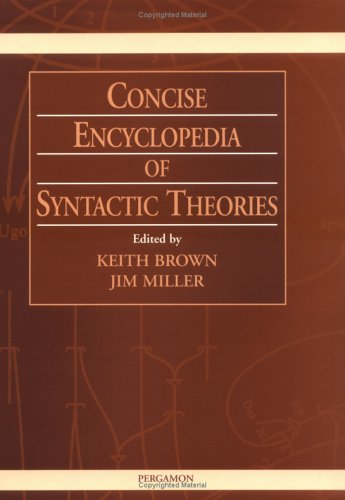 Cover image : Concise Encyclopedia of Syntactic Theories